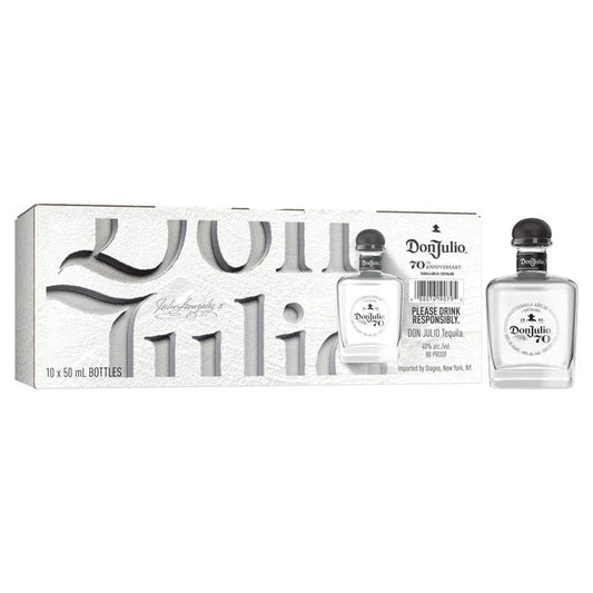 Don Julio 70th Anniversary Anejo Tequila 50ml Bundle 10-Pack