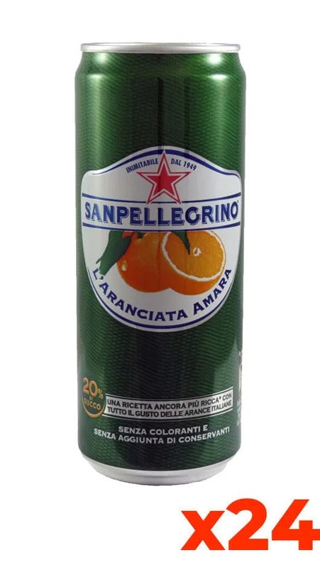 Sanpellegrino Aranciata Amara – Confezione cl. 33 x 24 Lattine Sleek