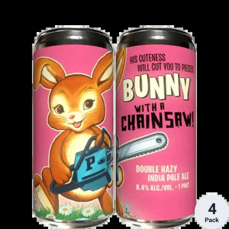 PaperBack Bunny With A Chainsow Double Dry Hopped Hazy IPA 16oz 4 Pack Can