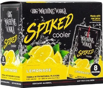 Big Machine Vodka Spiked Cooler Lemonade Pouches (8x200ml)