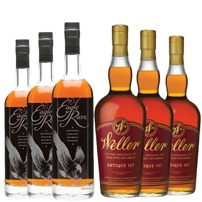 Eagle Rare 10-Year and Weller Antique 107 6-Pack Bottle Bundle