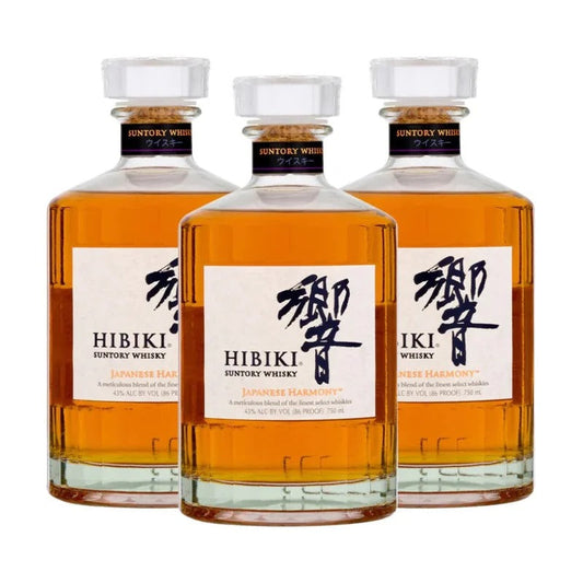 Hibiki Suntory Harmony Japanese Whisky 750ml 3-Pack Bottle Combo