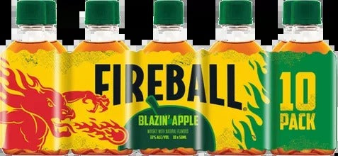 Fireball Blazin Apple Whiskey 50ml bundle 10-Pack