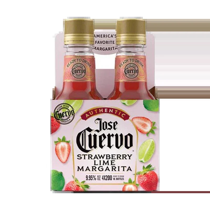 Jose Cuervo Authentic Strawberry Lime Margarita 200ml Bottle 4-Pack