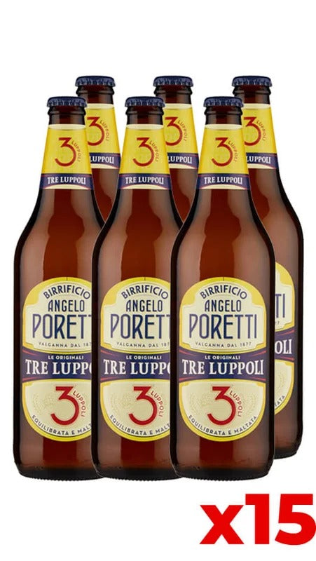 Poretti 3 Luppoli 66cl – Cassa da 15 bottiglie