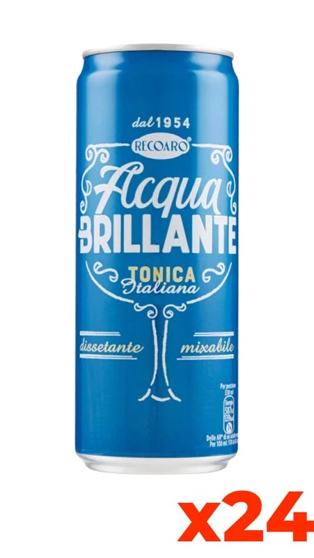 Acqua Brillante Recoaro – Confezione cl. 33 x 24 Lattine Sleek